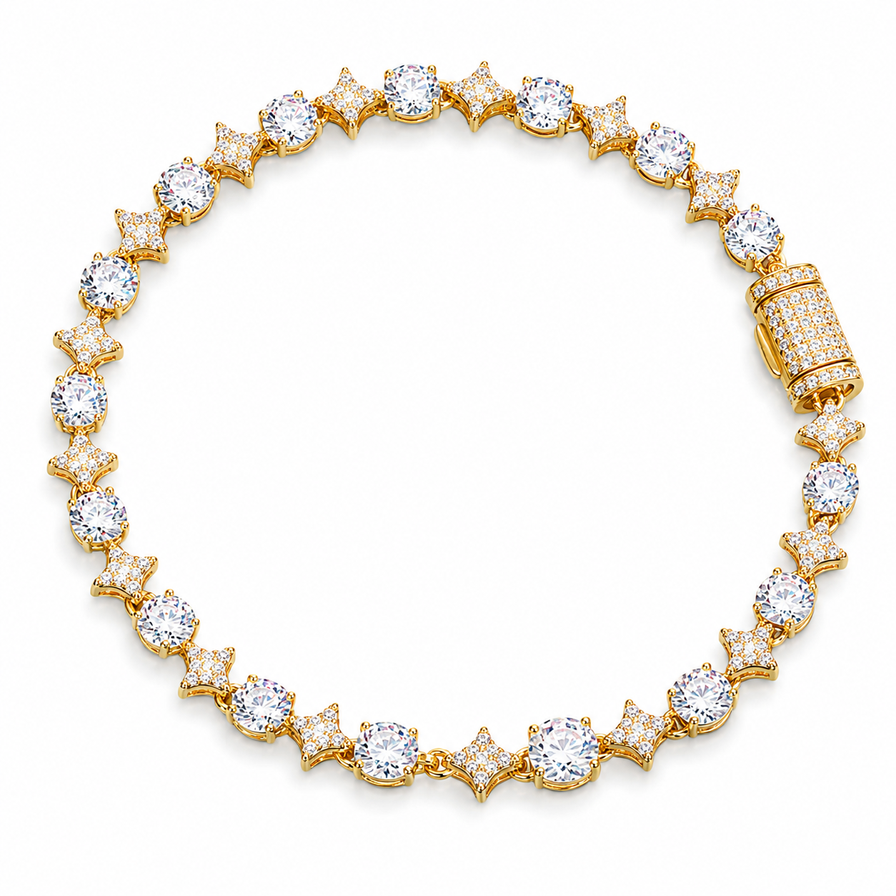 6mm 8mm Star Halo Tennis Bracelet