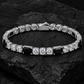 White Moissanite Mix Black CZ Cluster Tennis Bracelet
