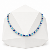 7.5mm Gradient Blue Princess Cut Tennis Chain