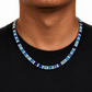 7.5mm Gradient Blue Princess Cut Tennis Chain