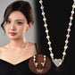 Elegant Heart Pearl Necklace