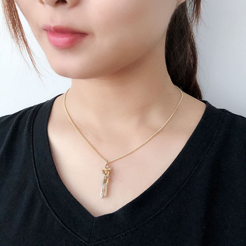 Forever Embrace Hug Couple Necklace