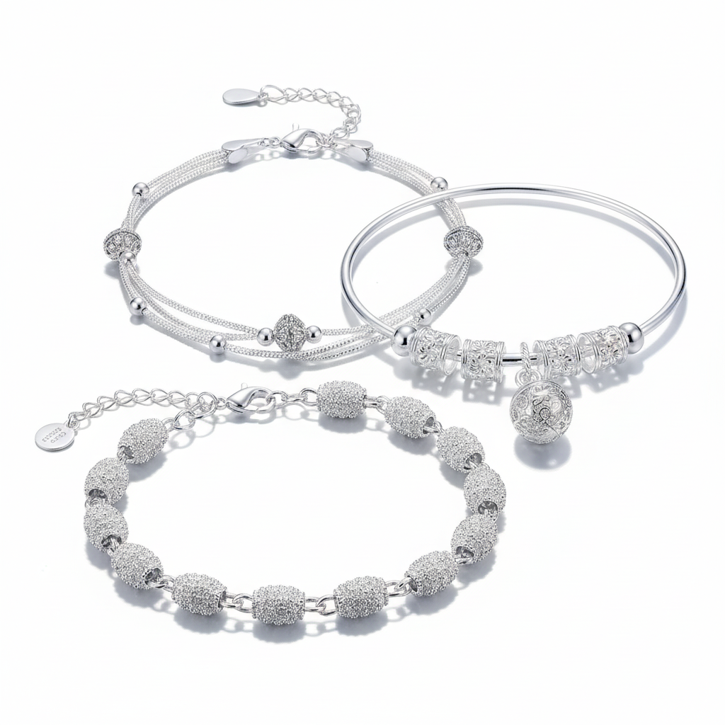 Elegant Silver Charm Bracelet