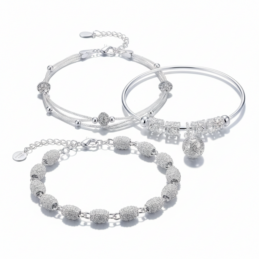 Elegant Silver Charm Bracelet