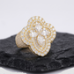 Pear Cut Clover Engagement Ring