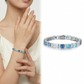 6.5mm Gradient Blue S925 Asscher Cut Tennis Bracelet