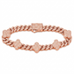 6mm S925 Moissanite Four Leaf Clover Cuban Link Bracelet