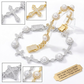 12mm Pearl Flower Cross Link Bracelet