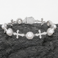 12mm Pearl Flower Cross Link Bracelet