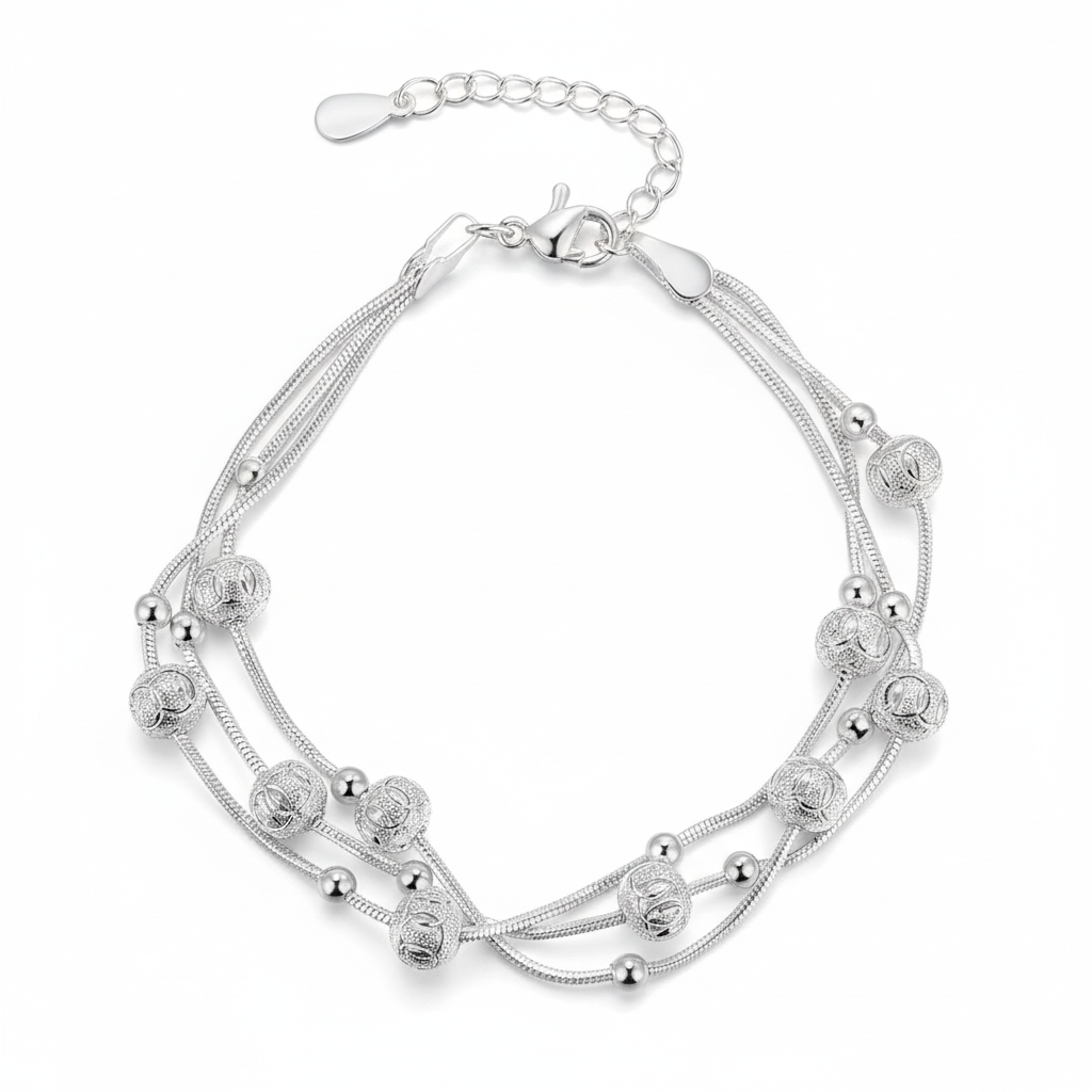 Elegant Silver Charm Bracelet