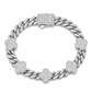 6mm S925 Moissanite Four Leaf Clover Cuban Link Bracelet