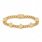 6mm S925 Moissanite Four Leaf Clover Cuban Link Bracelet