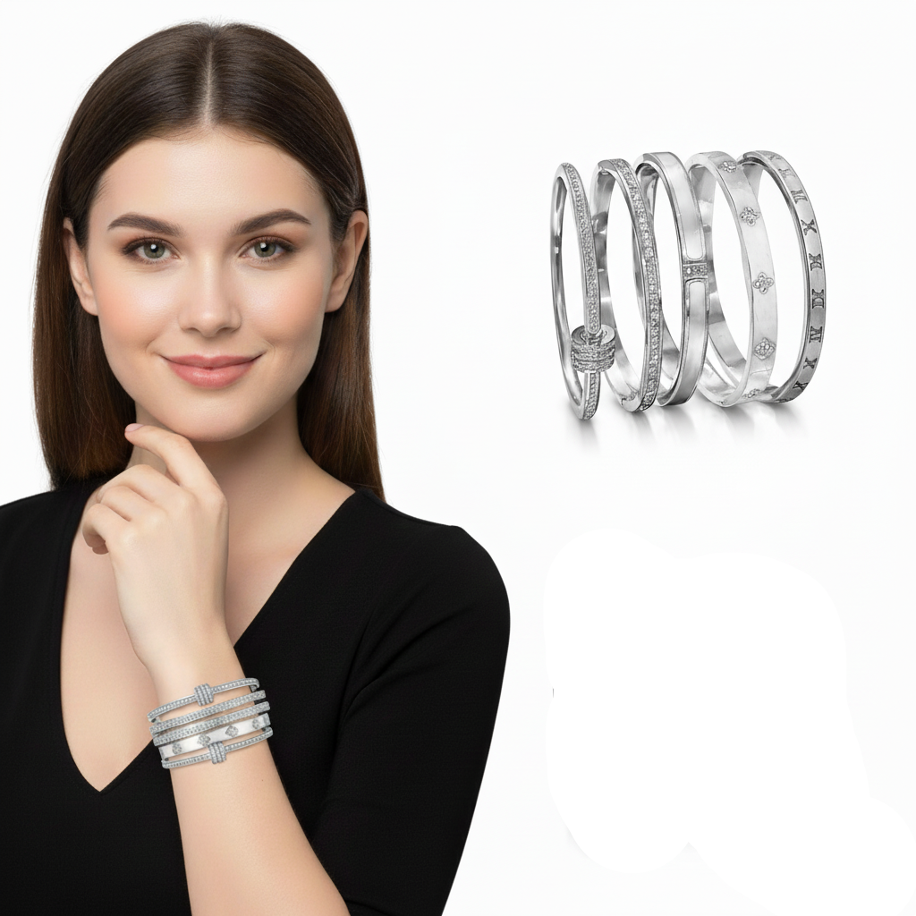 Roman Numeral Bracelet Set