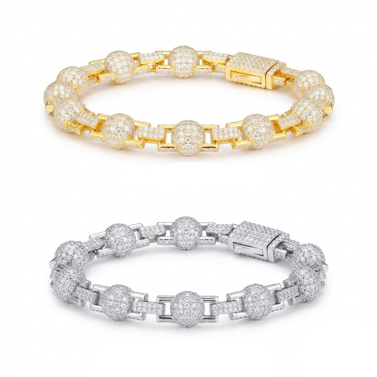 7mm Iced Out Bead Bracelet