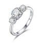 925 Sterling Silver VVS Moissanite Diamond Three Stone