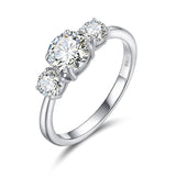 925 Sterling Silver VVS Moissanite Diamond Three Stone