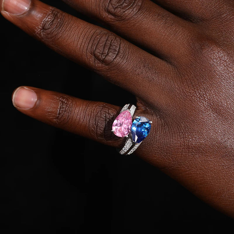 925 Sterling Silver Water Drop Finger Knuckle  Adjustable Rings