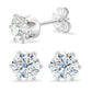 Gold-Plated Moissanite Diamond 6-Prong Solitaire Stud Earrings