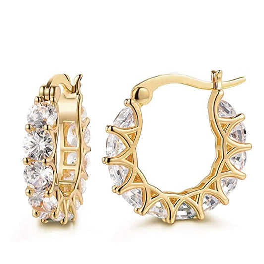 Paved Crystal Hoop Earrings
