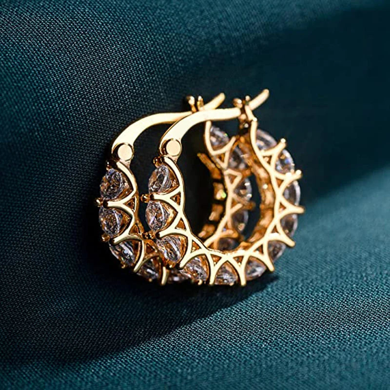 Paved Crystal Hoop Earrings