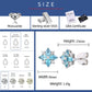 Blue Pear Cut CZ Four Leaf Clover Earrings VVS Moissanite Lucky Studs Ear