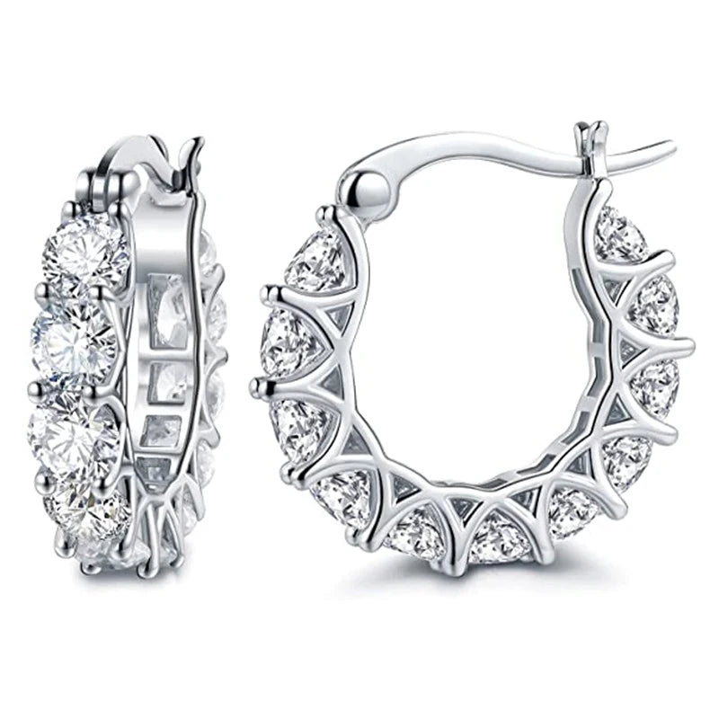 Paved Crystal Hoop Earrings
