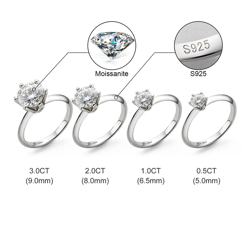 Iced Out 925 Sterling Silver VVS Moissanite Diamond Wedding Ring