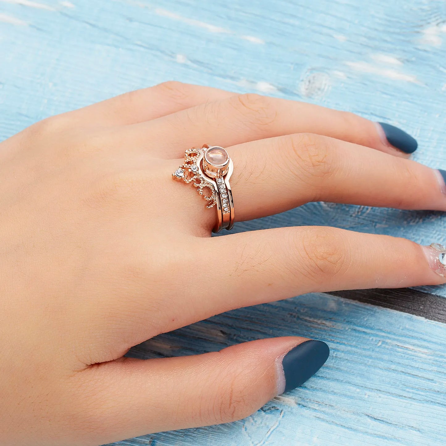 Photo Projection Crown Ring
