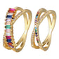 Rainbow Baguette Crystal Ring