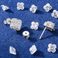Four Leaf Clover Stud Earrings Moissanite Diamond Ice Out