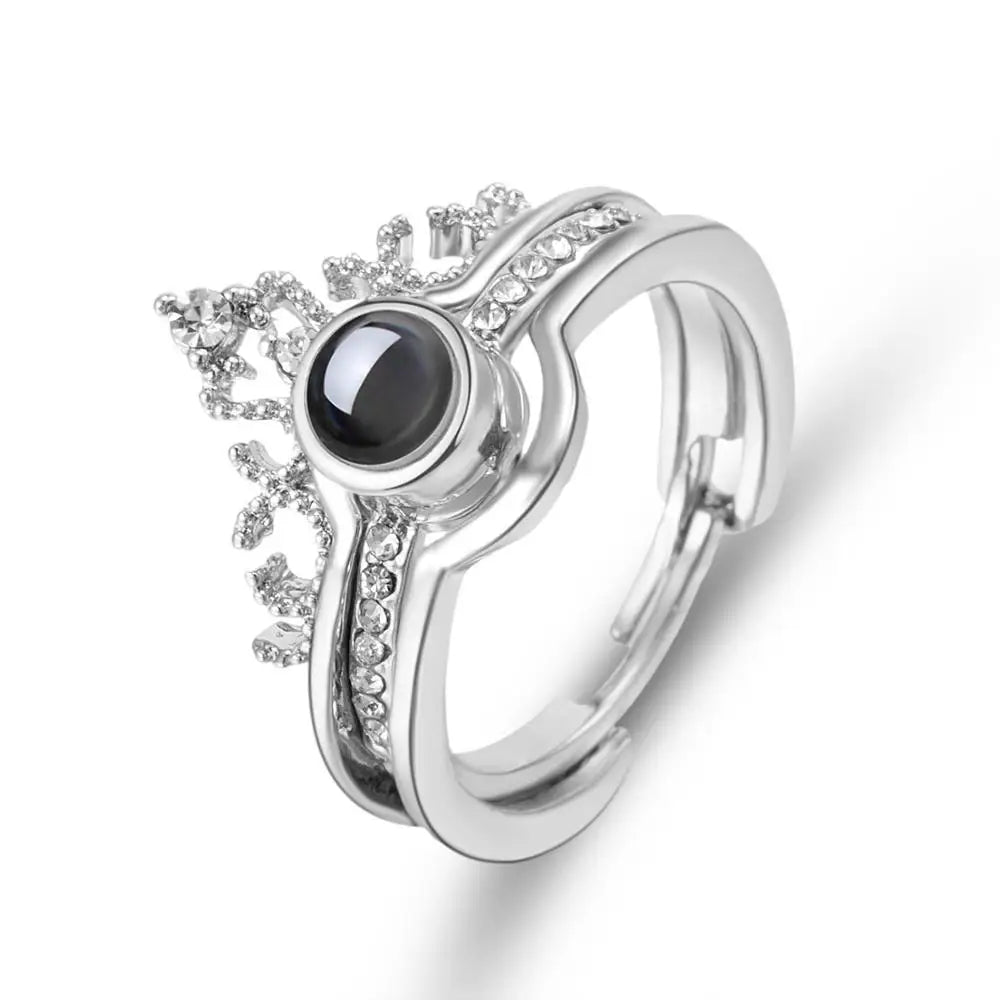 Photo Projection Crown Ring