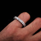 925 Sterling Silver 4mm VVS Moissanite Hypoallergenic Waterproof Prong Set Eternity Ring