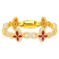 16mm 925 VVS Moissanite Diamond  Iced Out Four Leaf Clover Bracelet