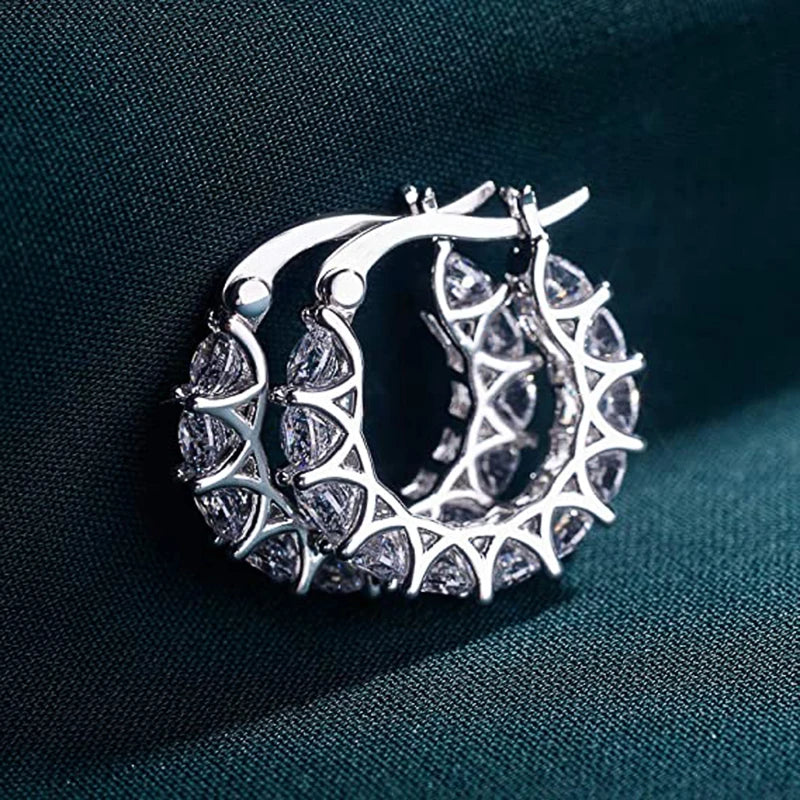 Paved Crystal Hoop Earrings