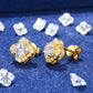 Four Leaf Clover Stud Earrings Moissanite Diamond Ice Out
