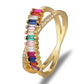Rainbow Baguette Crystal Ring