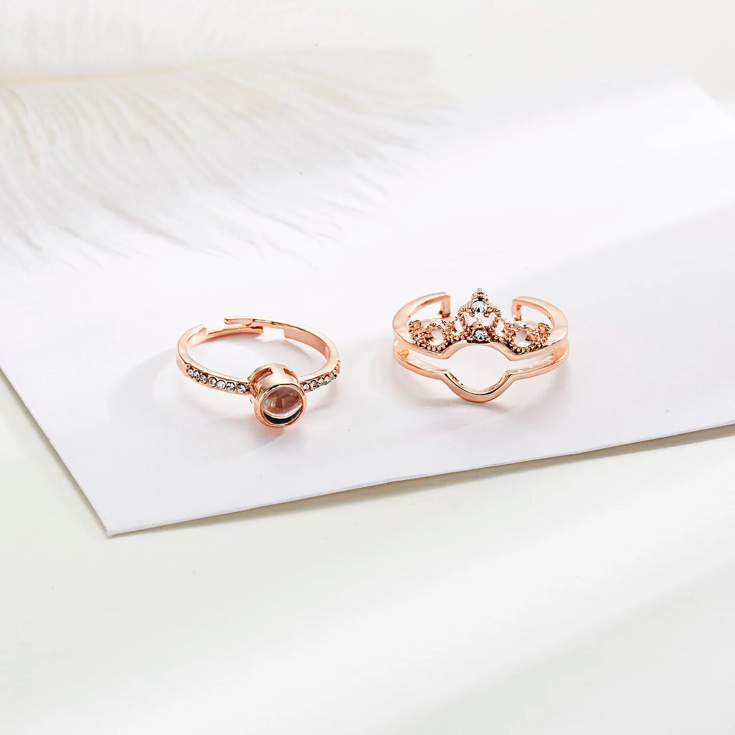 Photo Projection Crown Ring