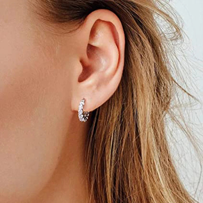 Paved Crystal Hoop Earrings