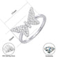925 Sterling Silver VVS Moissanite Gemstone Butterfly Ring