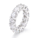 6.5mm Moissanite Eternity Ring Gold Plated 925 Sterling Silver VVS1