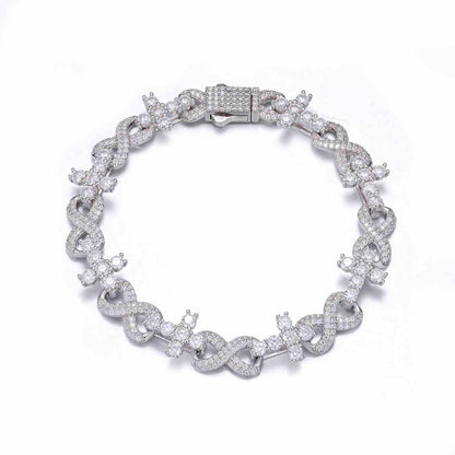 10mm Infinity Mixed Cross Bracelet