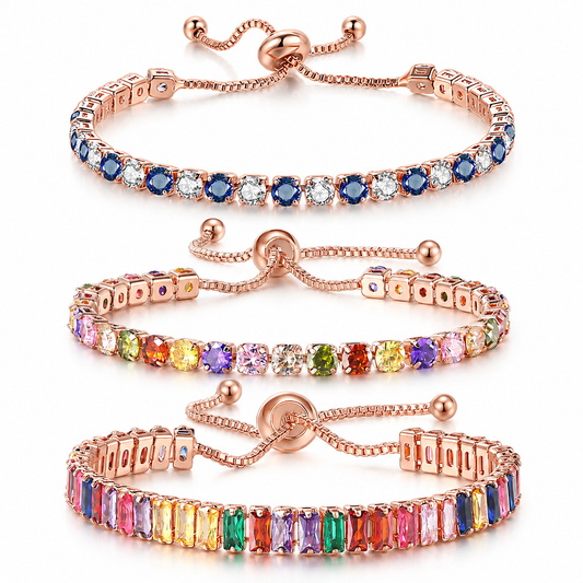 Rainbow Cubic Zirconia Tennis Bracelet