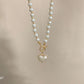 Elegant Heart Pearl Necklace