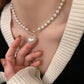 Elegant Heart Pearl Necklace