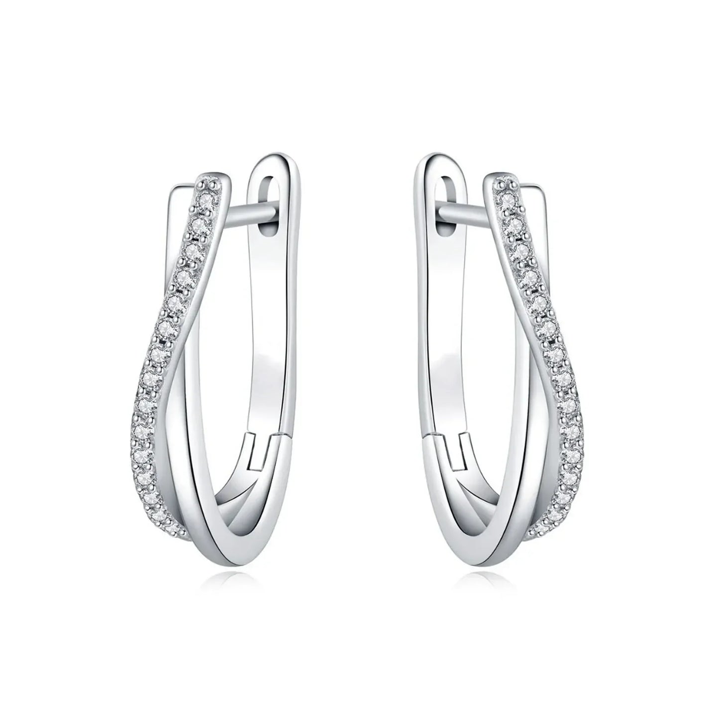 Elegant Zircon Hoop Earrings