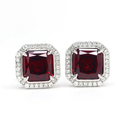Red Cubic Zirconia Stud Earrings