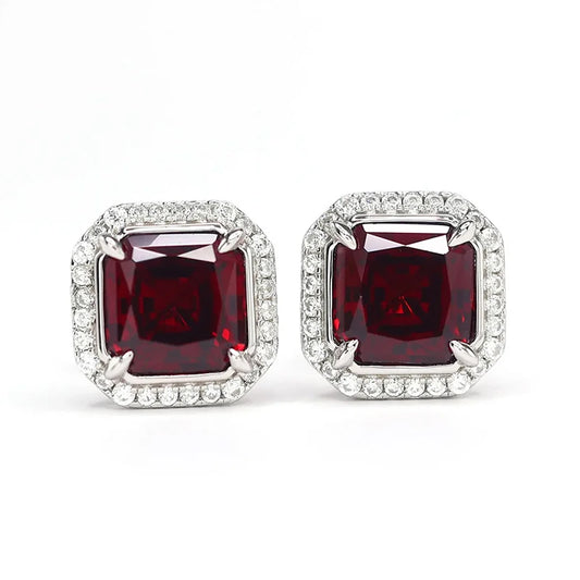 Red Cubic Zirconia Stud Earrings