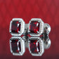 Red Cubic Zirconia Stud Earrings