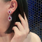 Red & White Dangle Earrings