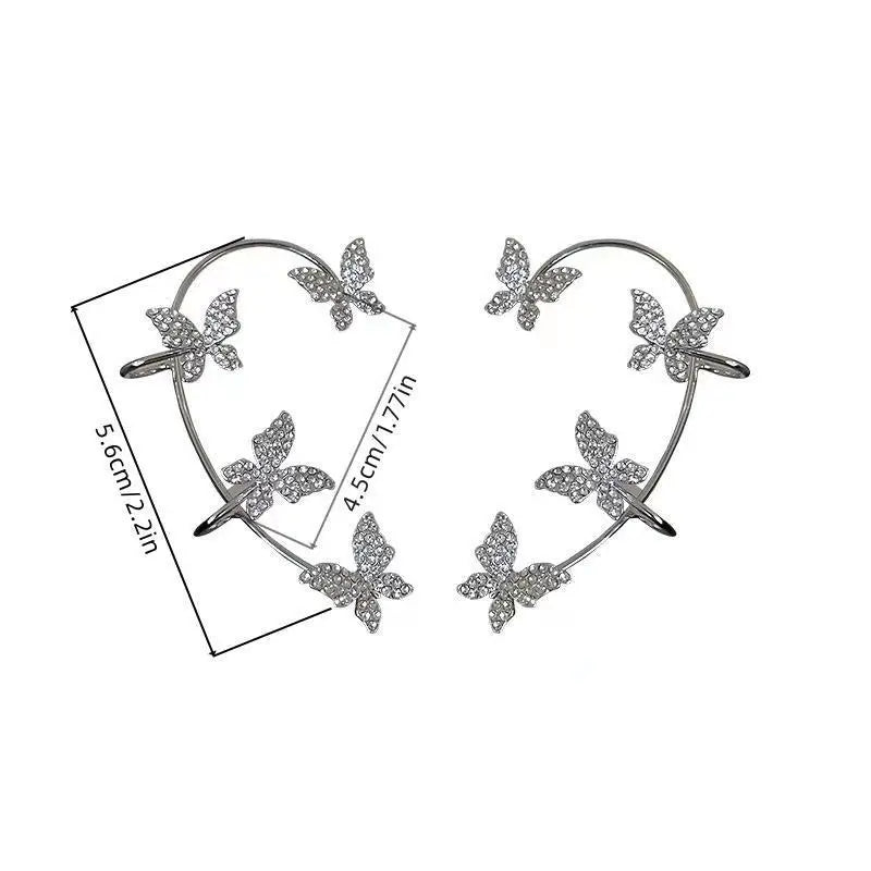 Butterfly Crystal Ear Cuff Earrings